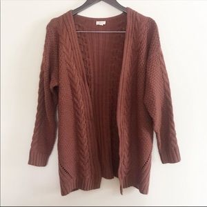 Cozy Brown Cable Knit Cardigan